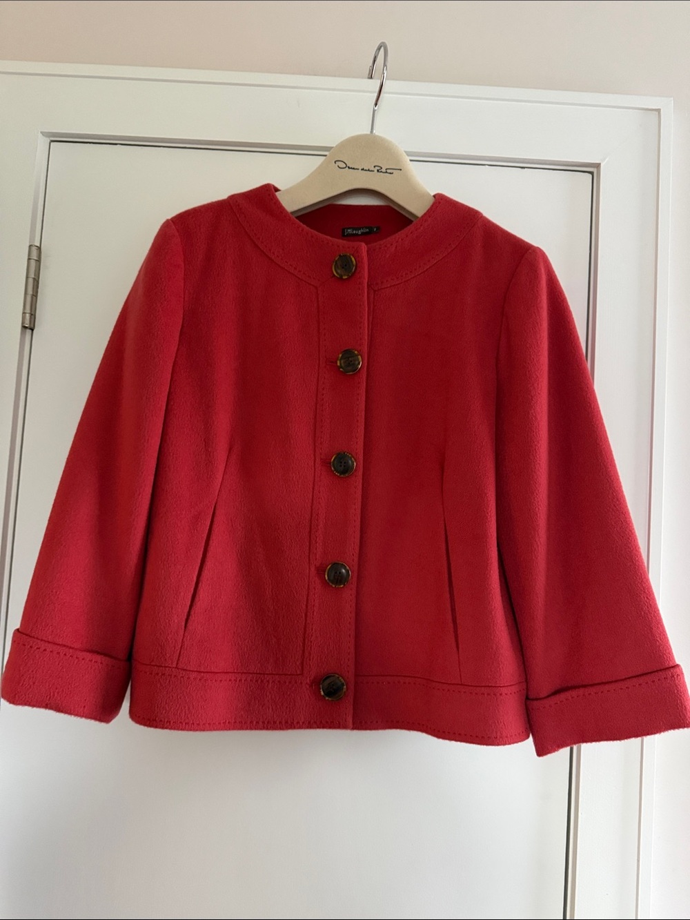 J. McLaughlin corral Red wool cashmere Pea Coat size 2